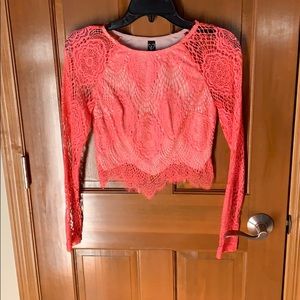 Crop long sleeve shirt with matching skirt